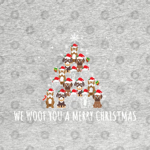 We Woof You a Merry Christmas / Snow Christmas Dog Lover Santa Hat by WassilArt